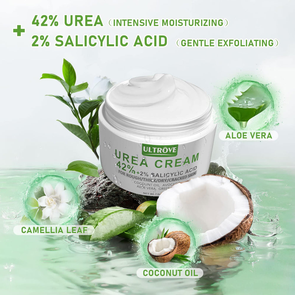 Ultrove Urea Cream exfoliates dead skin for softer feet.