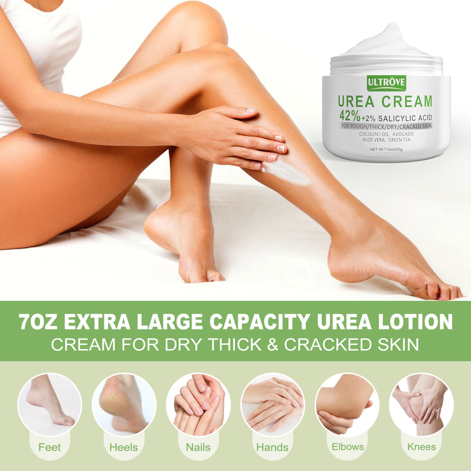 Ultrove Urea Cream comes in a large 7 oz jar for ongoing use.