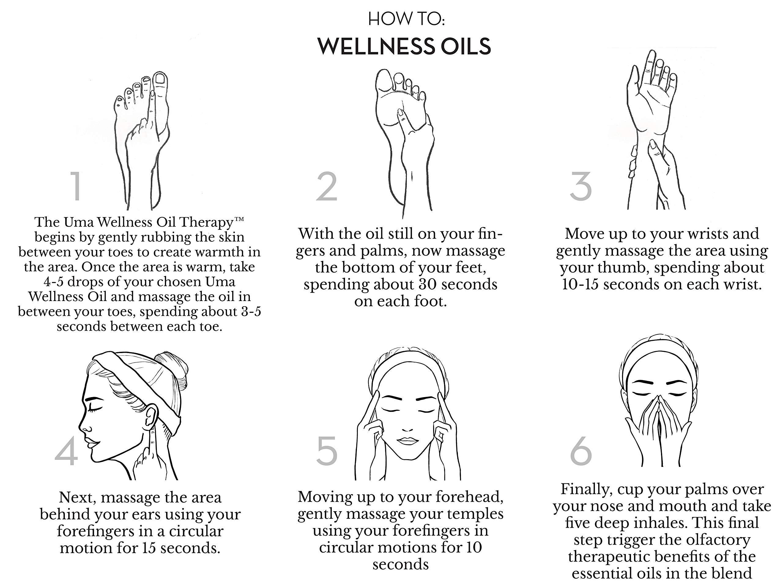 UMA Pure Rest Wellness Oil roll-on application aids mindful de-stress routine