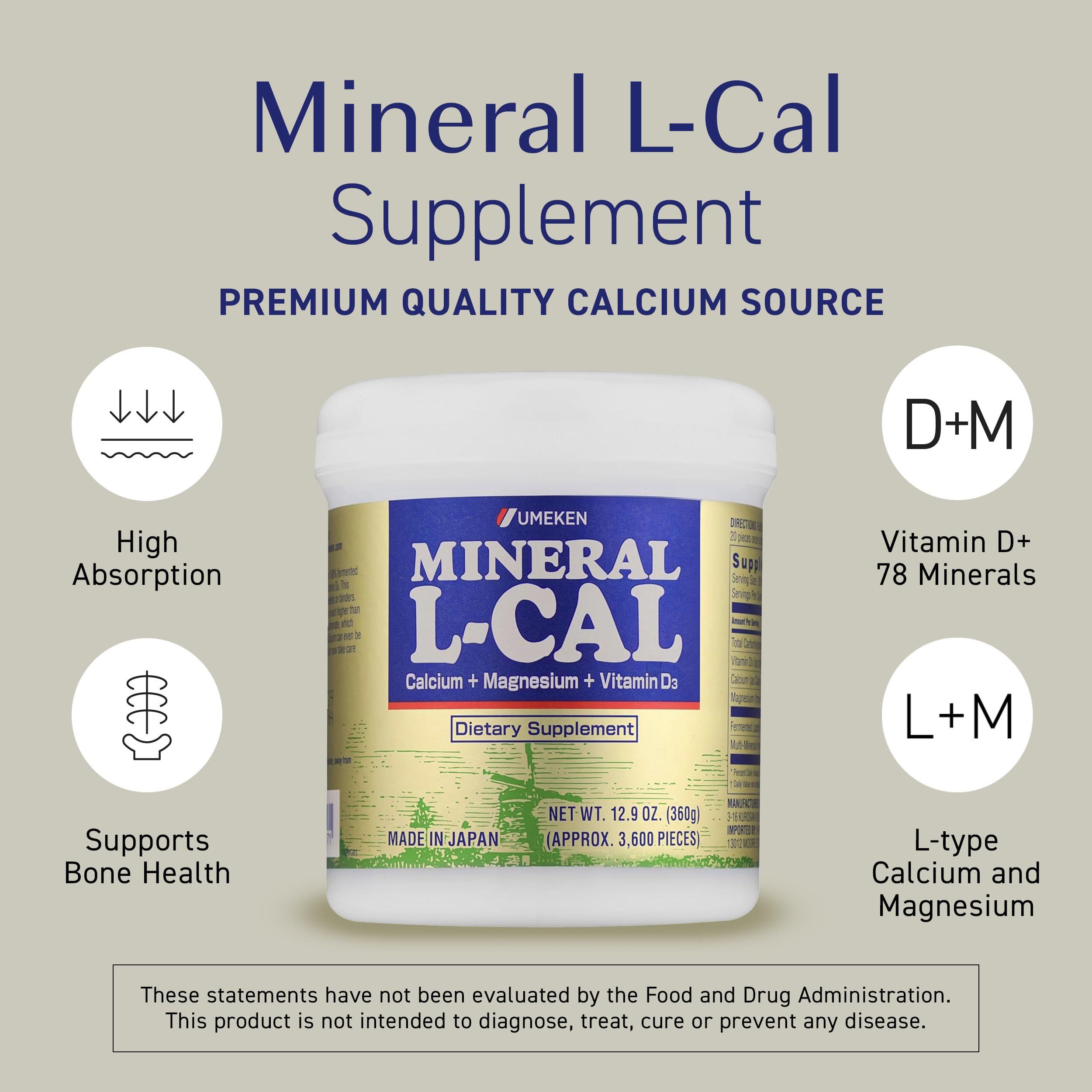Nutrition label showing Vitamin D3 and minerals
