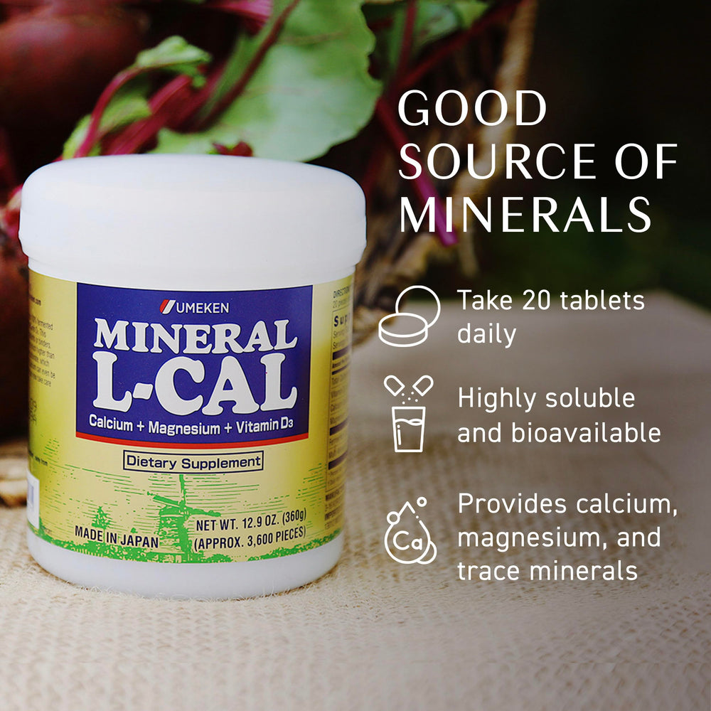 Front view of Umeken Mineral L-Calcium packaging