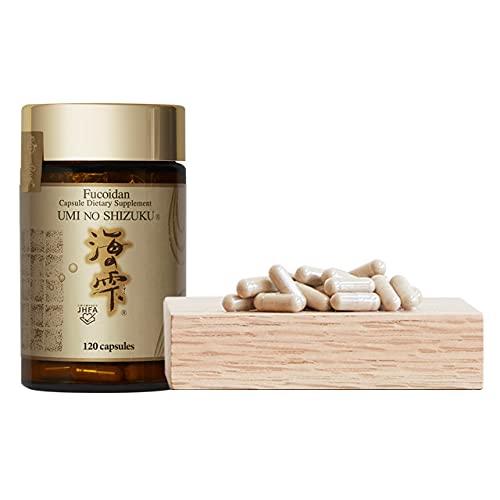 Front label of Umi no Shizuku Fucoidan capsule bottle