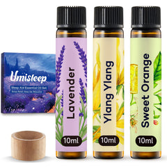 Umisleep lavender oil bottle for a calming sleep-enhancement ritual.