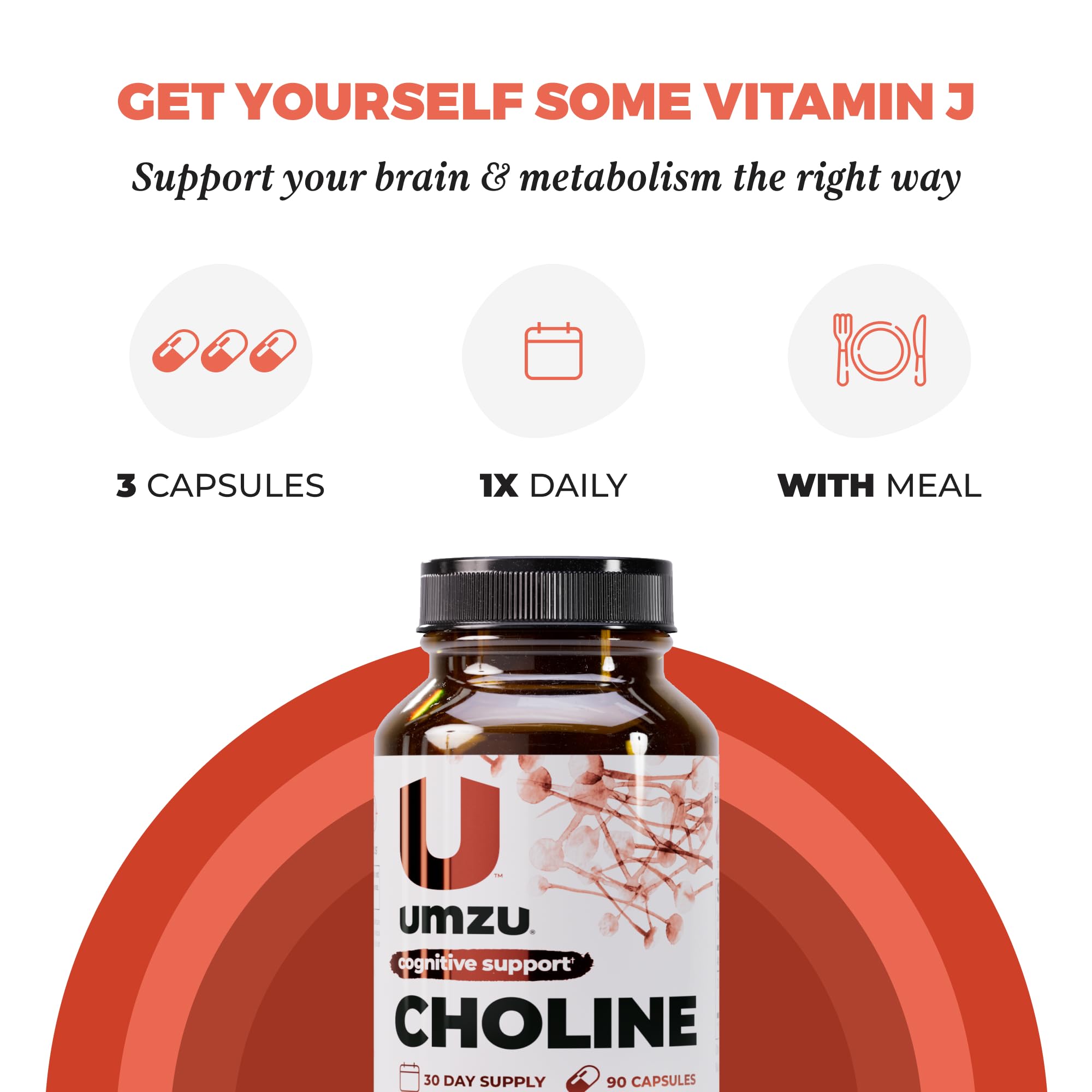 Calendar showing a 30-day supply of UMZU Choline