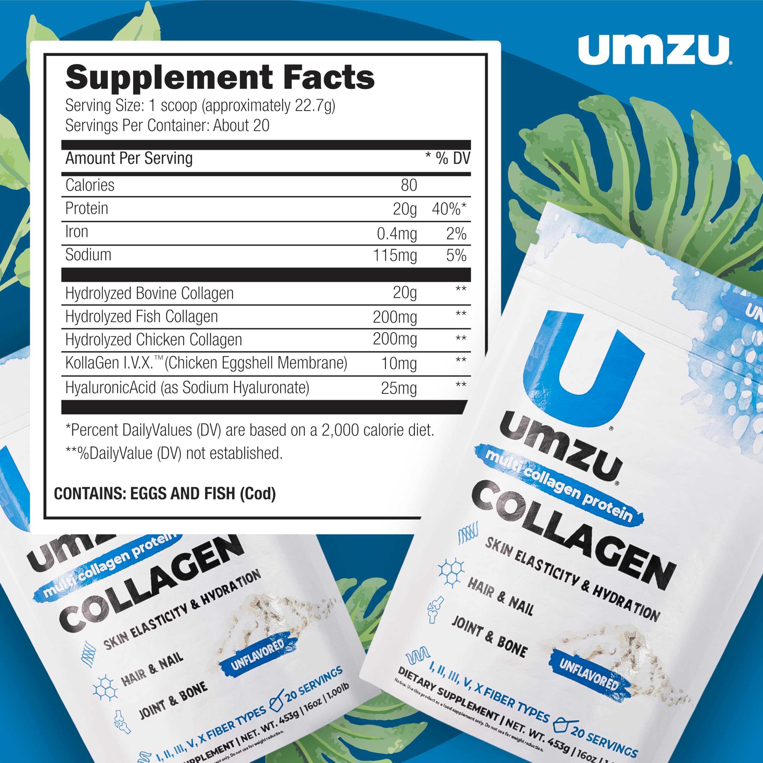 UMZU zuCollagen shake being poured into a glass for easy use