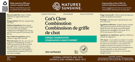Close-up of Uña de Gato Cat's Claw ingredients used in Nature's Sunshine formula