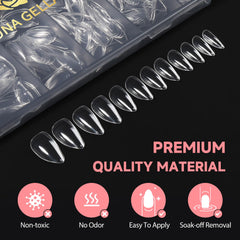 UNA GELLA short almond nail tips breathable and durable for wear