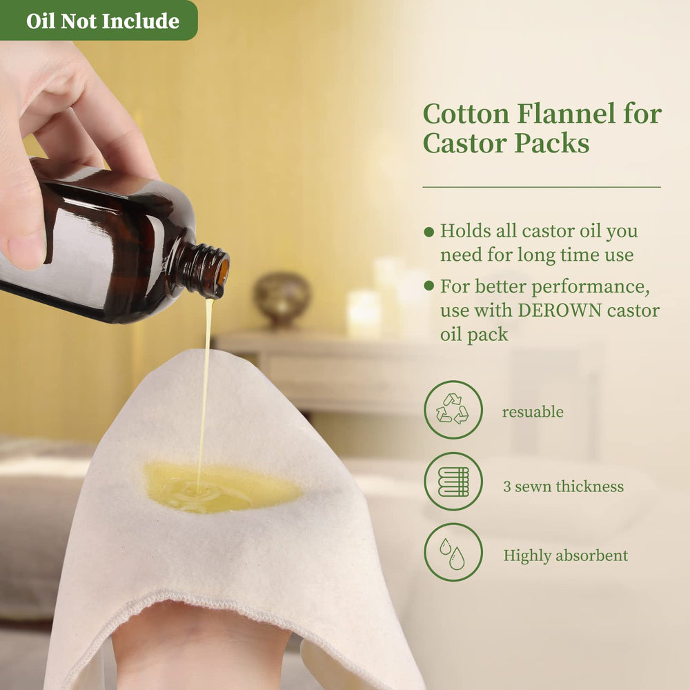 Unbleached organic cotton flannel textile for castor oil pack