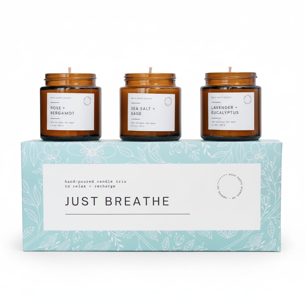 Unboxme Gifts lavender candle in a reusable glass jar for calming evenings.