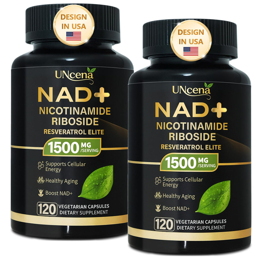 UNcena NAD supplement bottle front view signaling convenient daily energy support