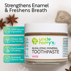 Close-up of toothpaste with natural anise and herbs
