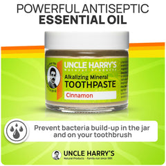 Four-pack of Uncle Harry's Cinnamon Remineralizing Toothpaste jars