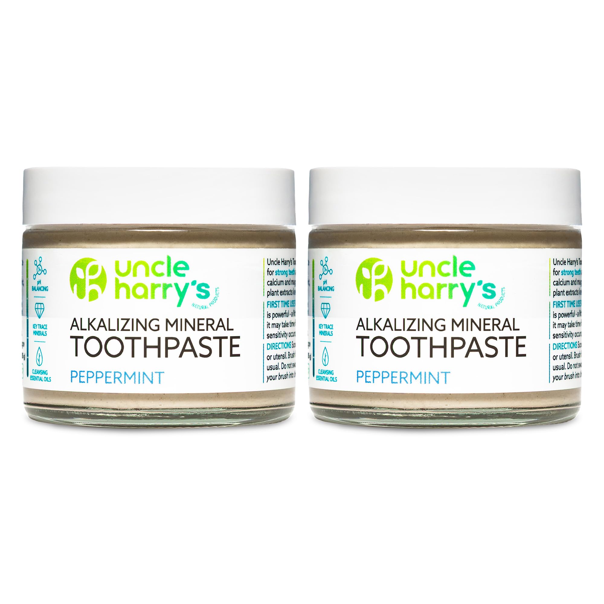 Uncle Harry's Peppermint Remineralizing Toothpaste 2-Pack front view