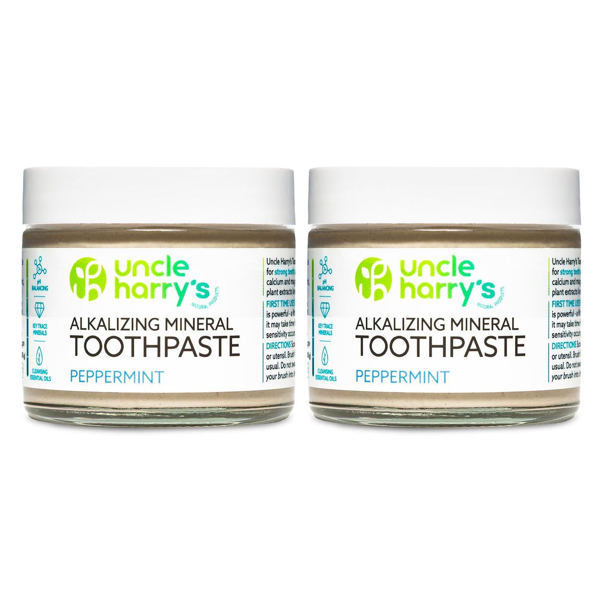 Uncle Harry's Peppermint Remineralizing Toothpaste 2-Pack front view