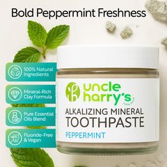 Uncle Harry's Peppermint Remineralizing Toothpaste 2-Pack side view