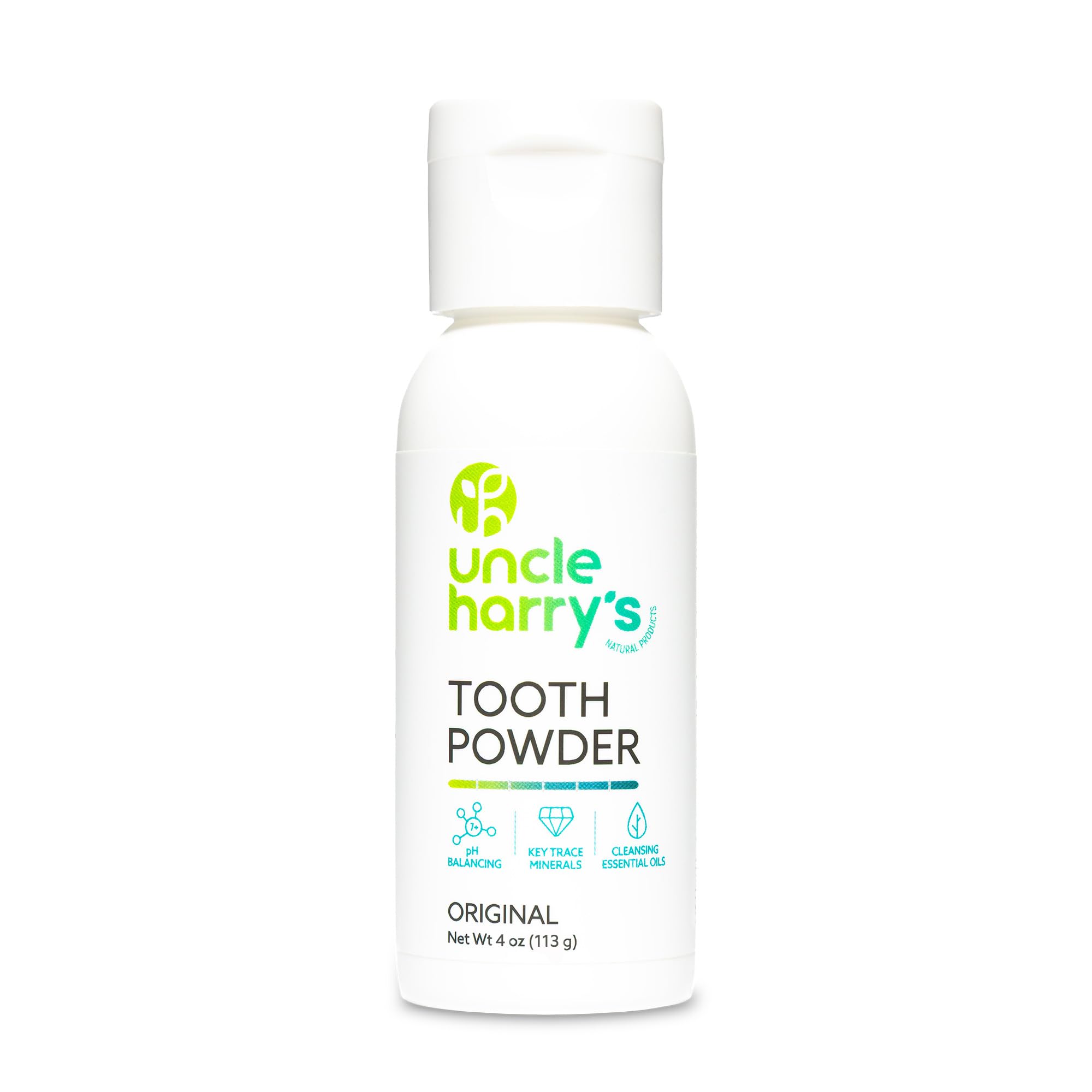 Uncle Harry's Remineralizing Tooth Powder 4oz jar front view