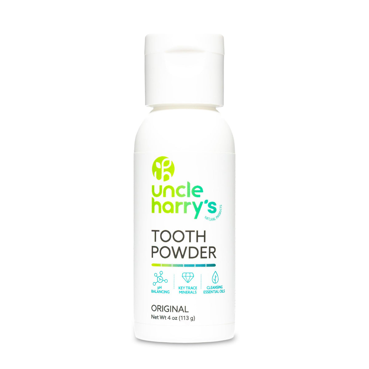 Uncle Harry's Remineralizing Tooth Powder 4oz jar front view