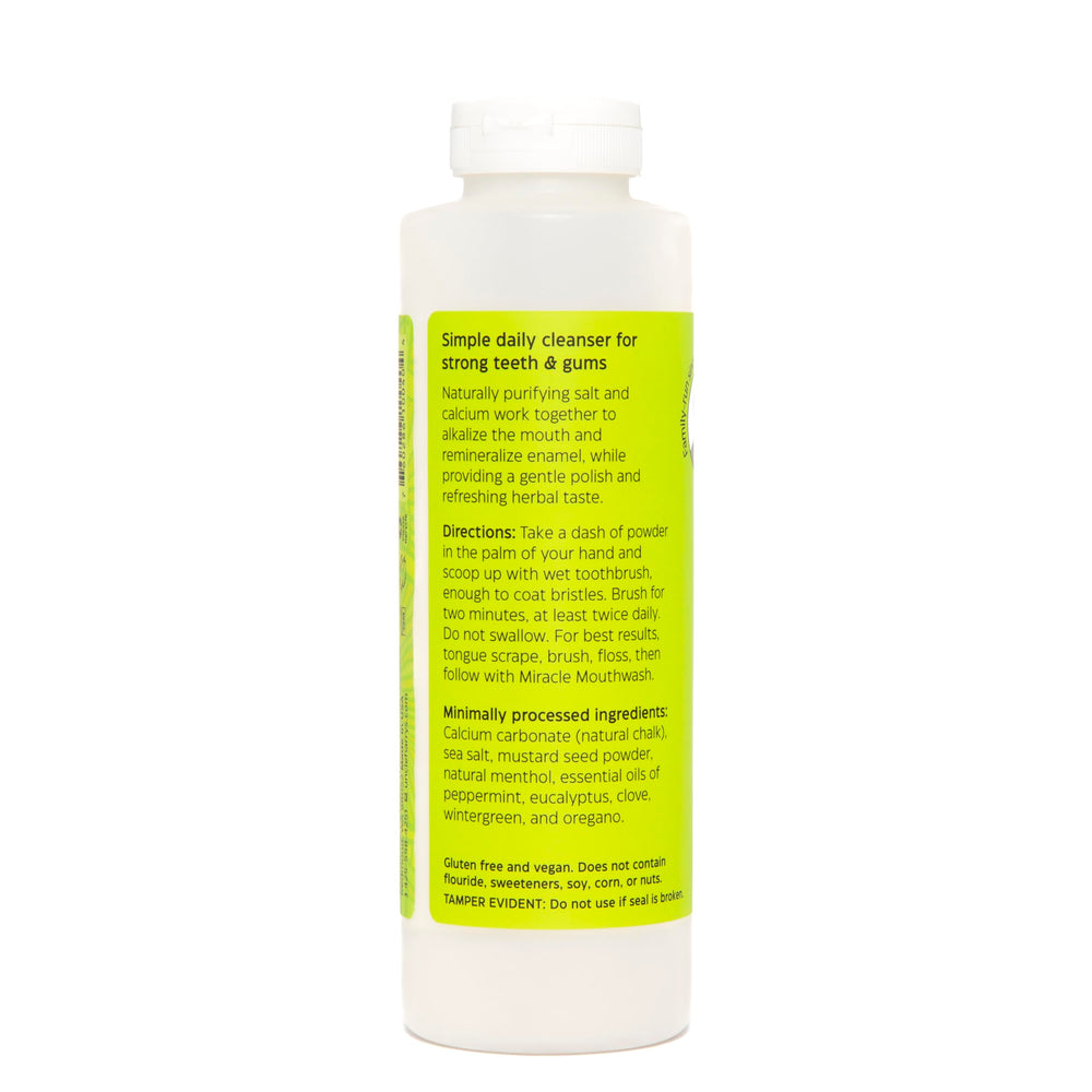 Packaging of Uncle Harry's All Natural Tooth Powder 16oz bottle