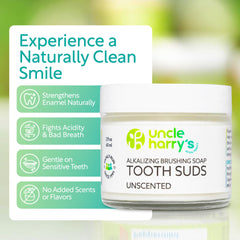 Product label highlighting unscented remineralizing toothpaste