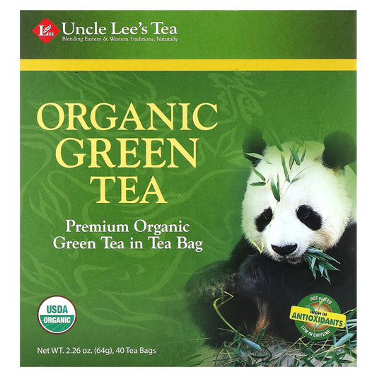 Uncle Lee's Organic Green Tea box front view