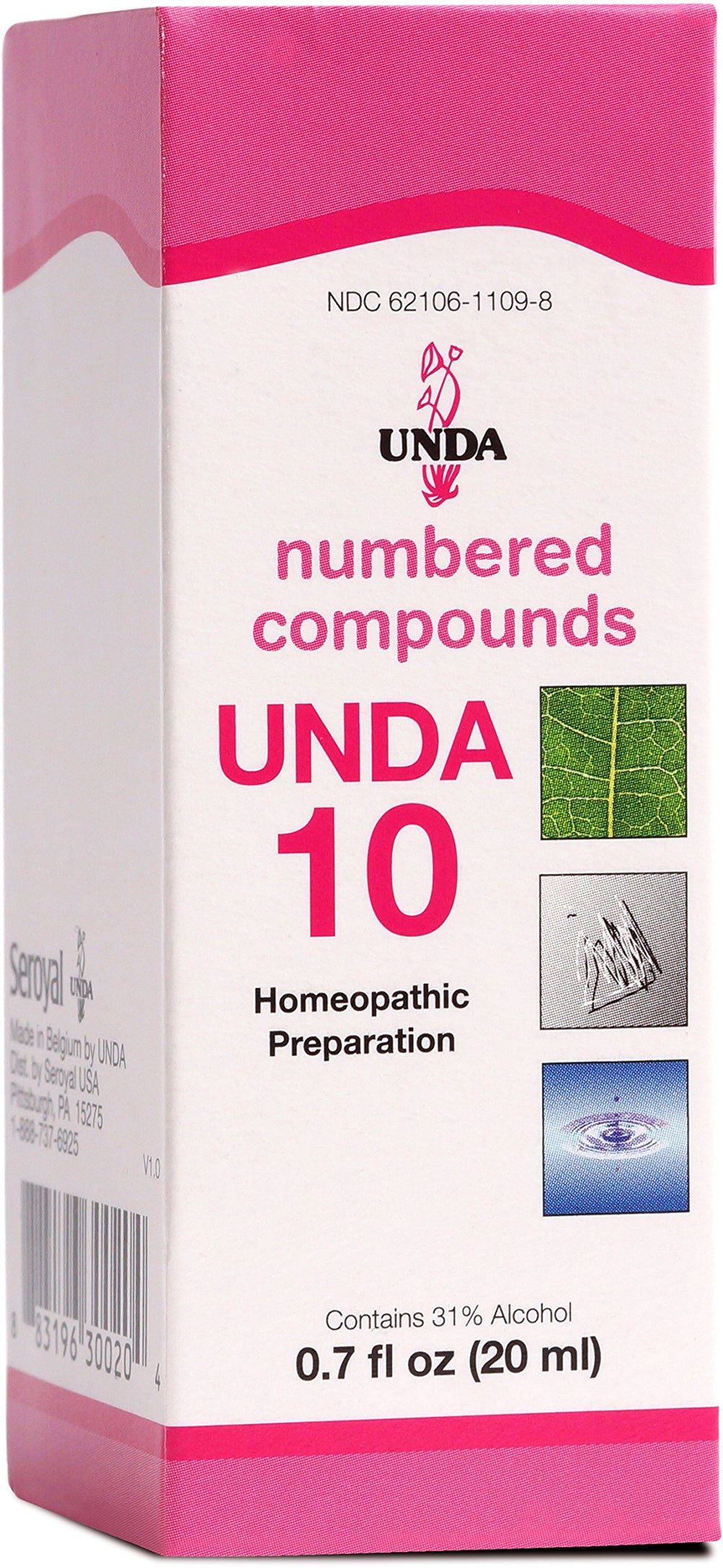 UNDA 10 Numbered Compounds bottle with label