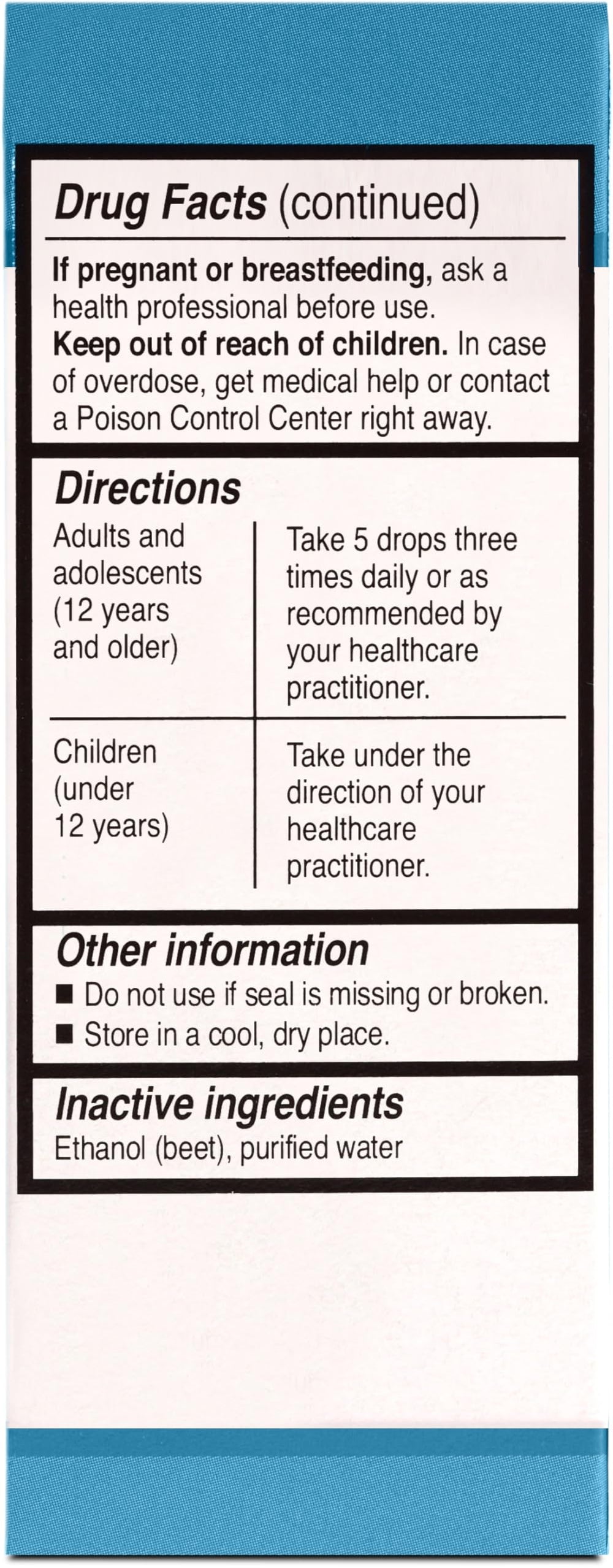 Close-up of UNDA 15 Numbered Compounds packaging and ingredients