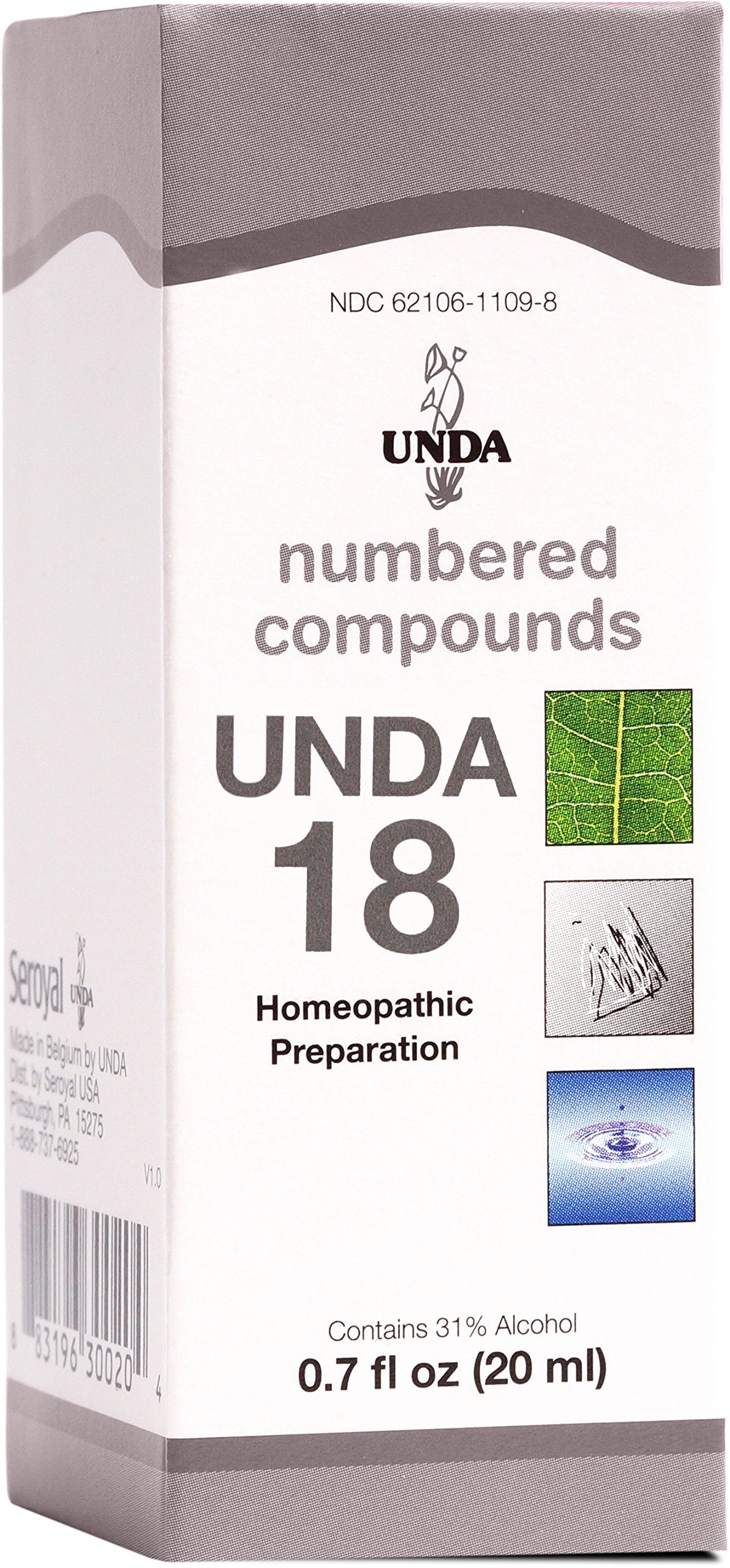 UNDA 18 Numbered Compounds bottle label