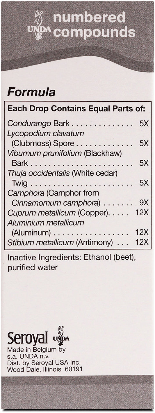 Assorted UNDA 18 Numbered Compounds vials displaying numbering