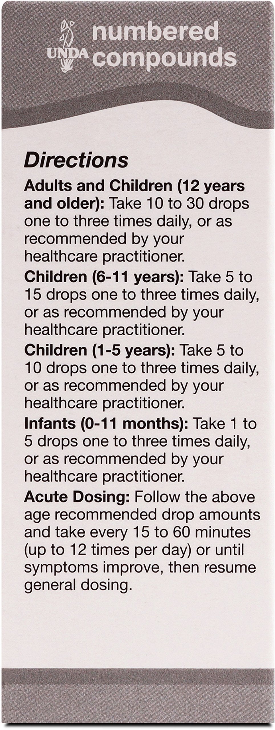 UNDA 18 Numbered Compounds bottle with dropper