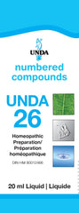 UNDA 26 Numbered Compounds product packaging and label