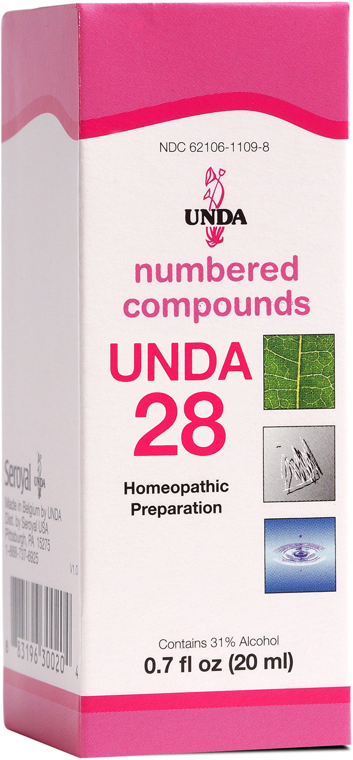 UNDA 28 Numbered Compounds bottle, 0.7 fl oz