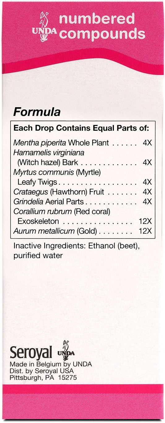 Close-up of UNDA 35 Numbered Compounds label