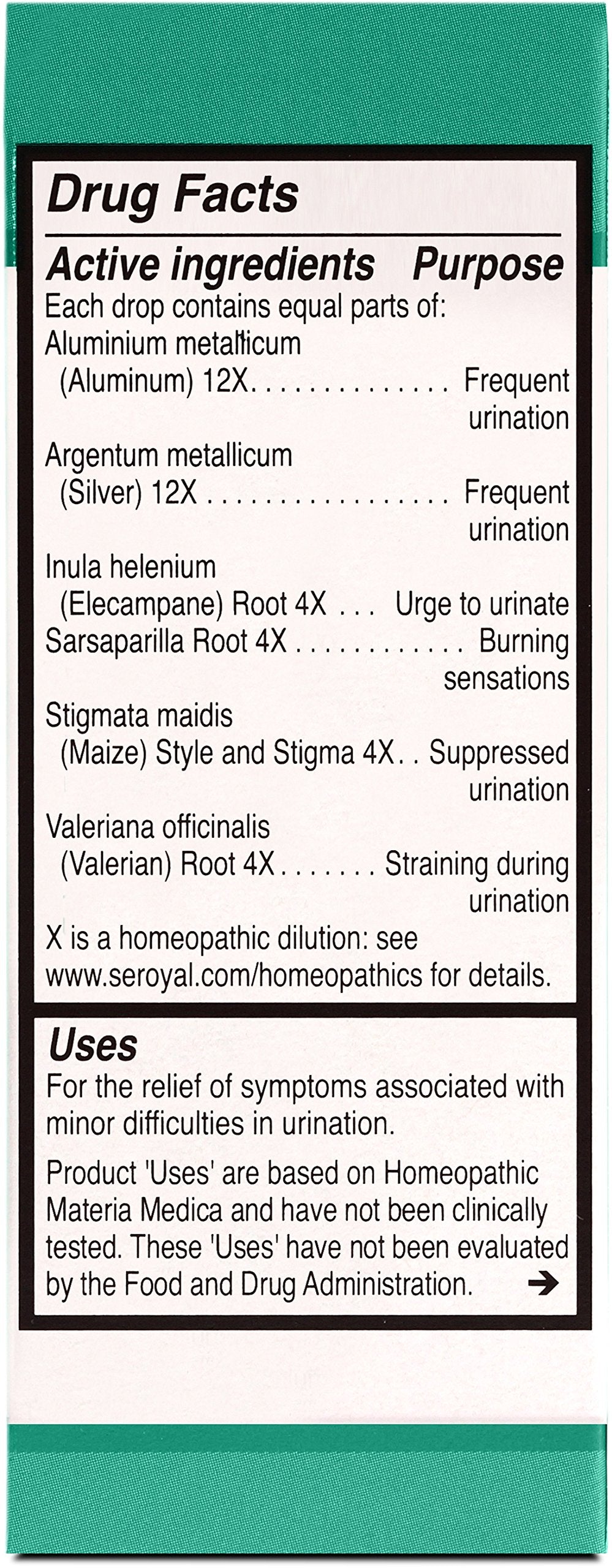 Close-up of UNDA 38 Numbered Compounds ingredient details on label
