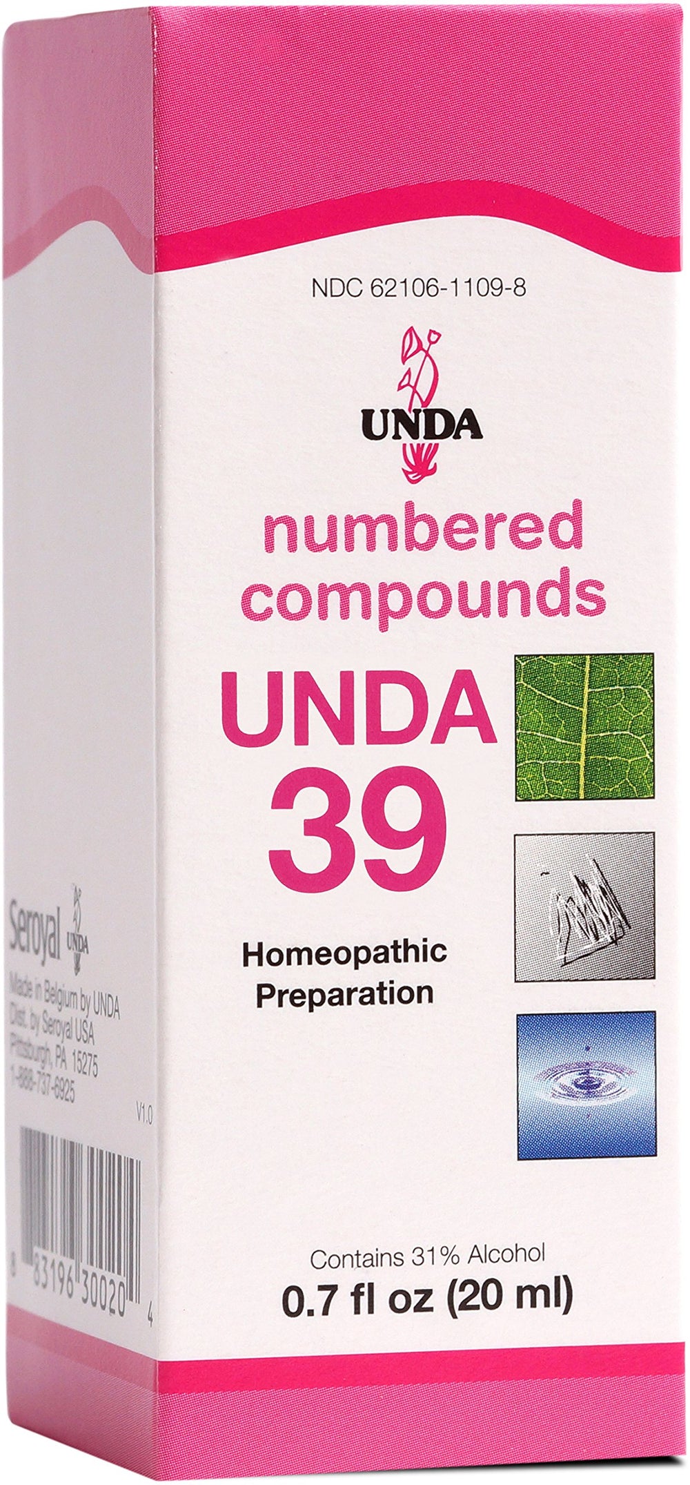 UNDA 39 Numbered Compounds bottle label