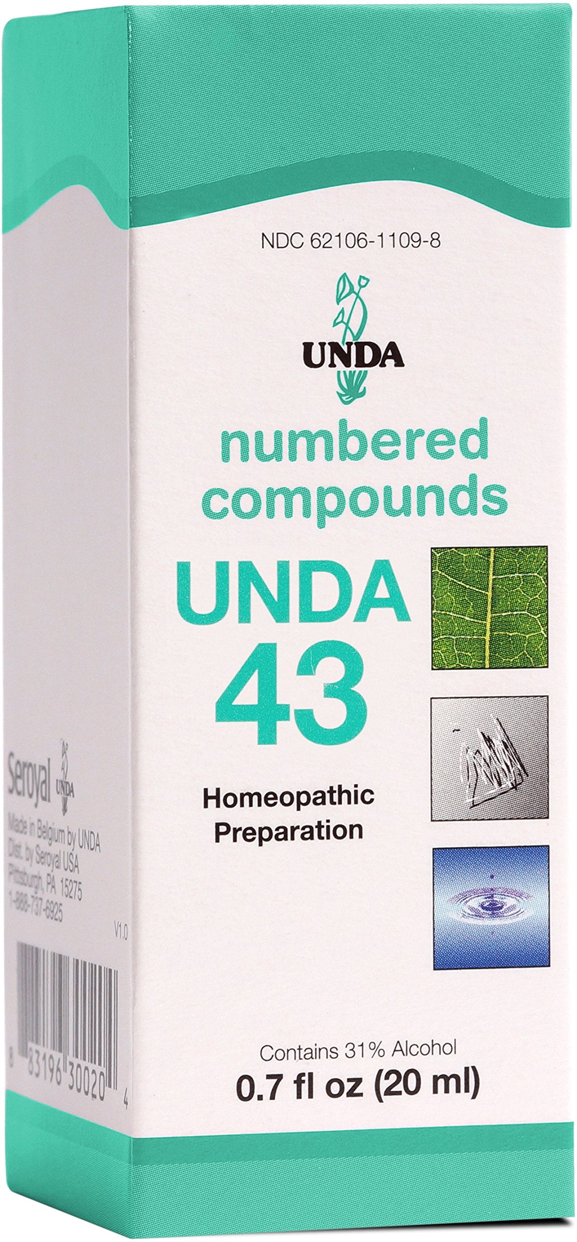 UNDA 43 Numbered Compounds bottle label