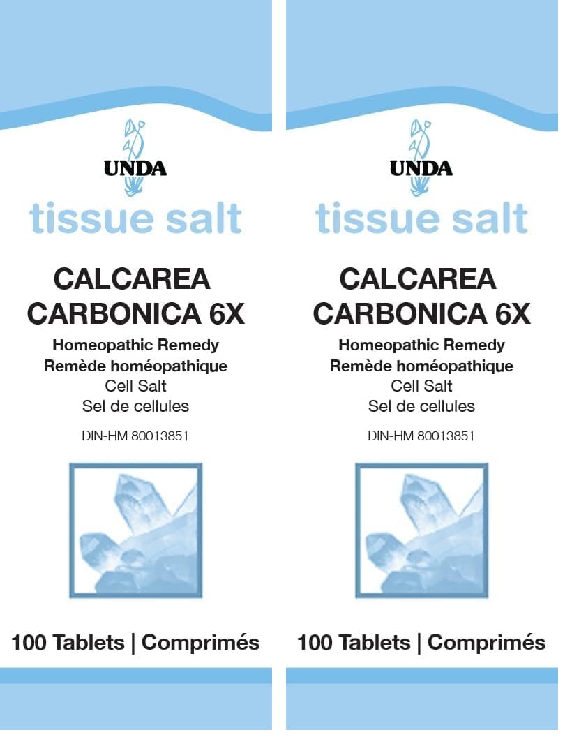 UNDA Calcarea Carbonica 6X 2-pack packaging with 100 tablets per pack