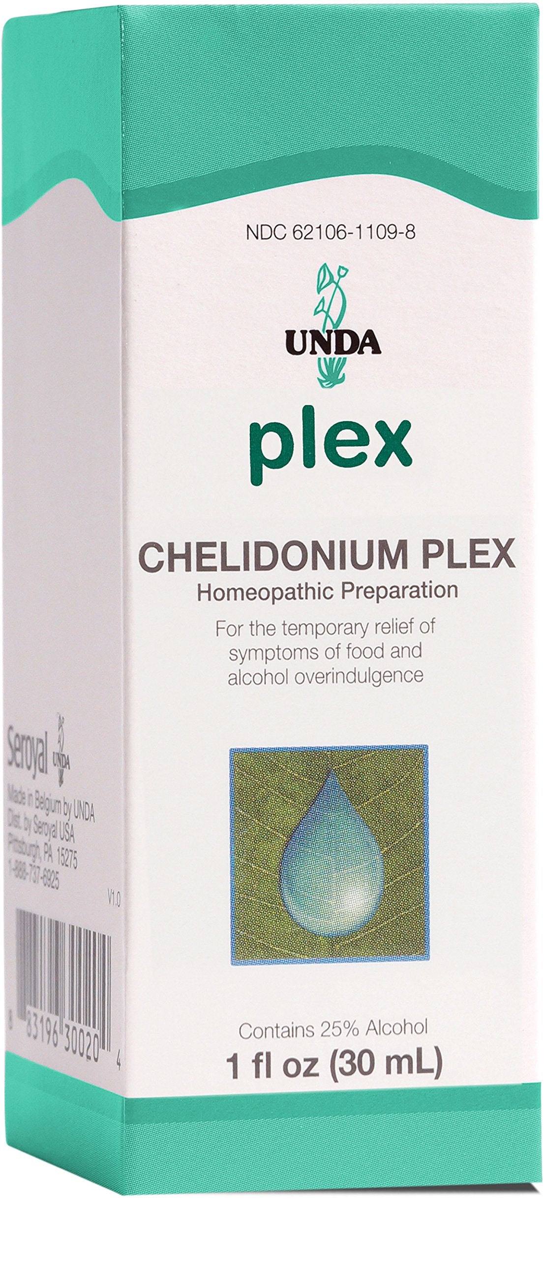 Front view of UNDA Chelidonium Plex bottle (1 fl oz)