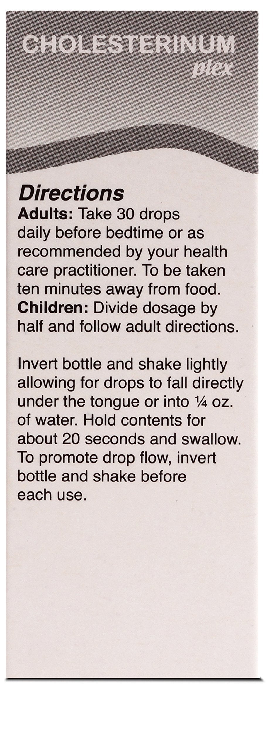 Close-up of UNDA Cholesterinum Plex label