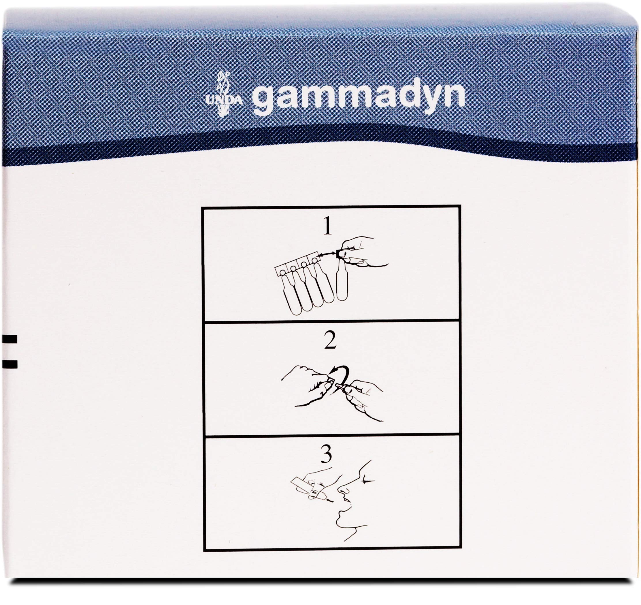 Close-up of UNDA GAMMADYN I ampoules