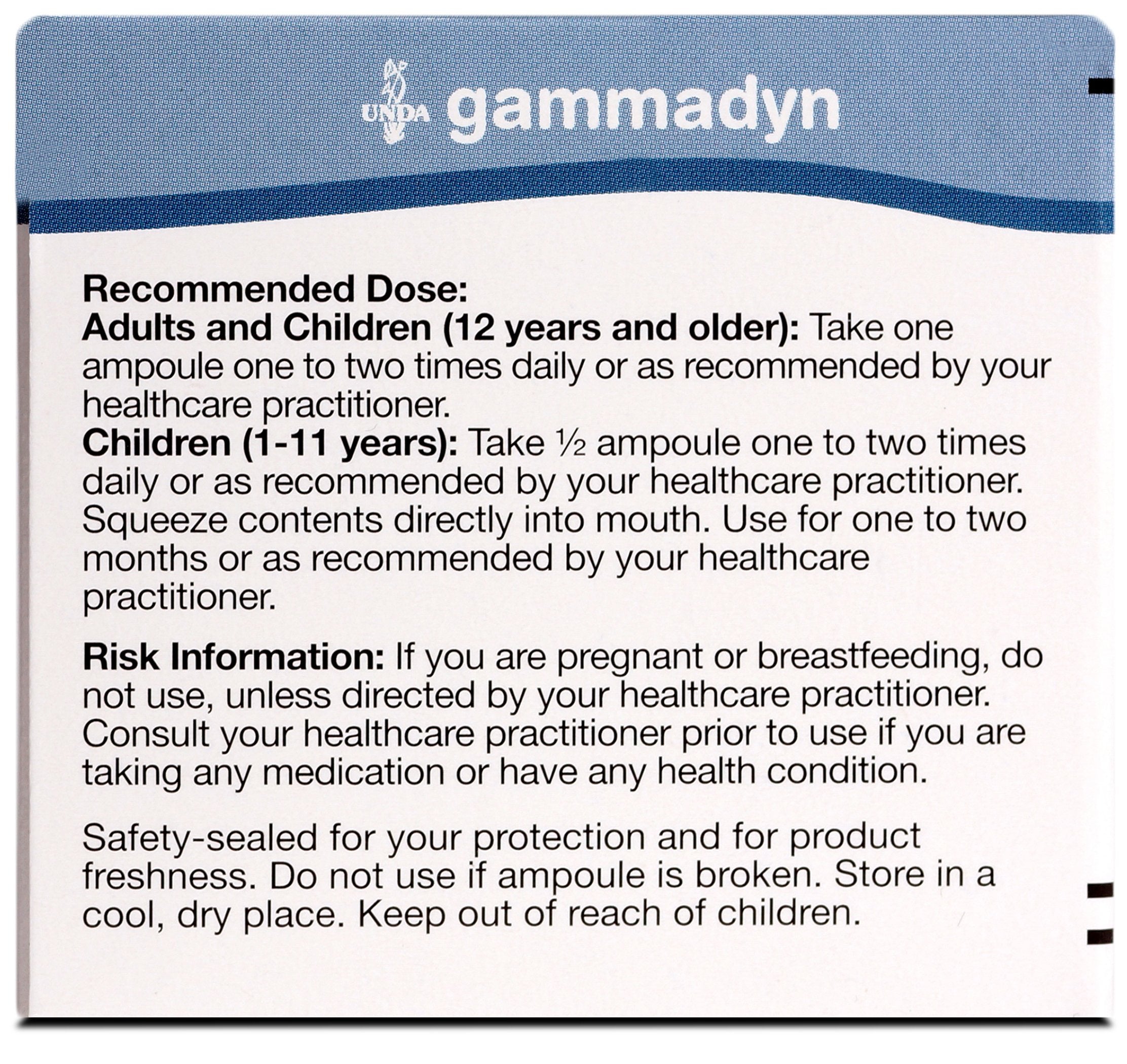 Packaging front of UNDA GAMMADYN I iodine oligo-element supplement