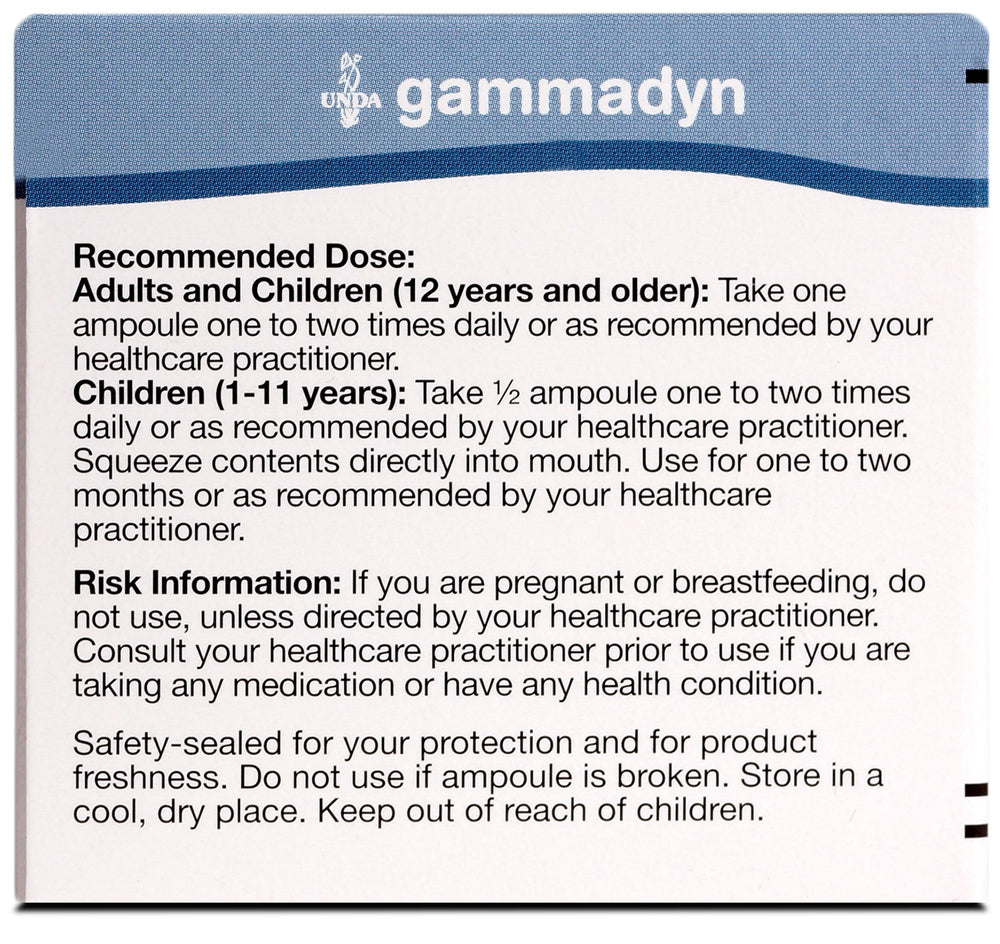 Packaging front of UNDA GAMMADYN I iodine oligo-element supplement
