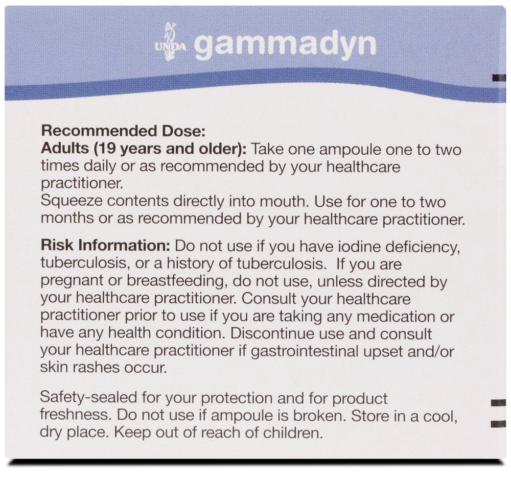 Front packaging view of UNDA Gammadyn Mn-Co oligo-element supplement