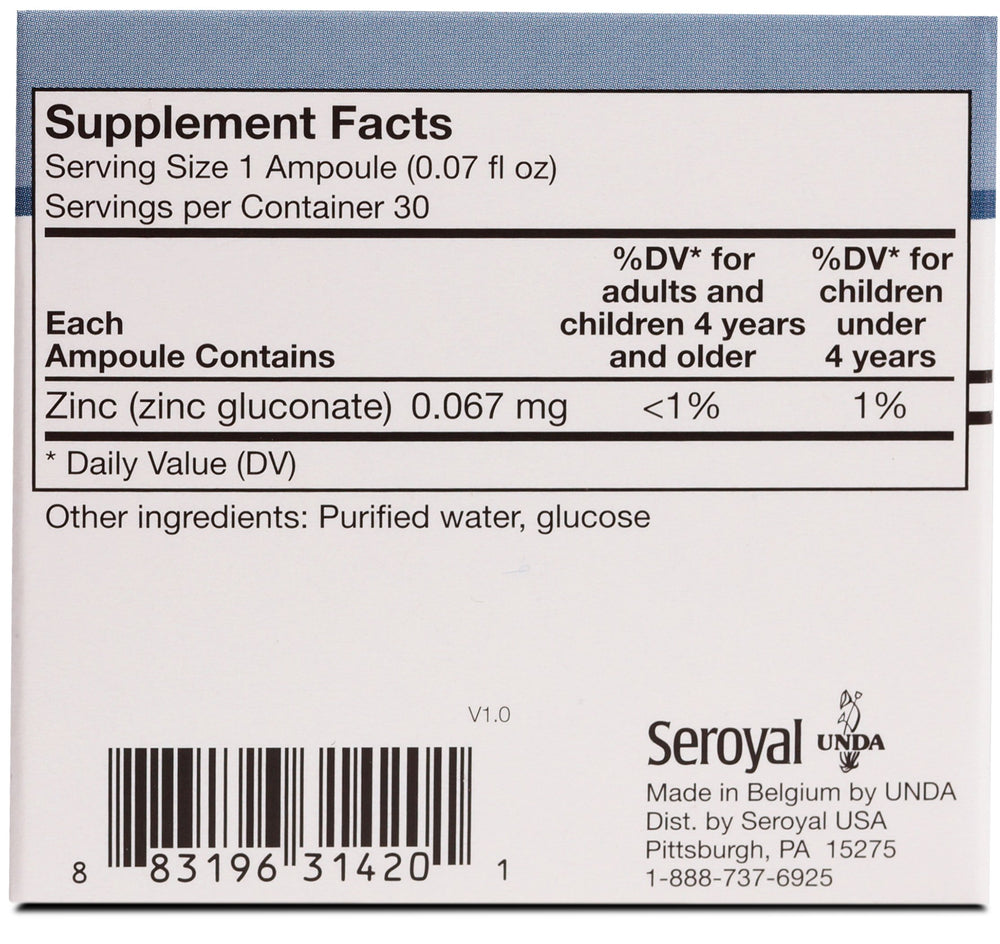 Close-up of UNDA GAMMADYN Zn ampoules