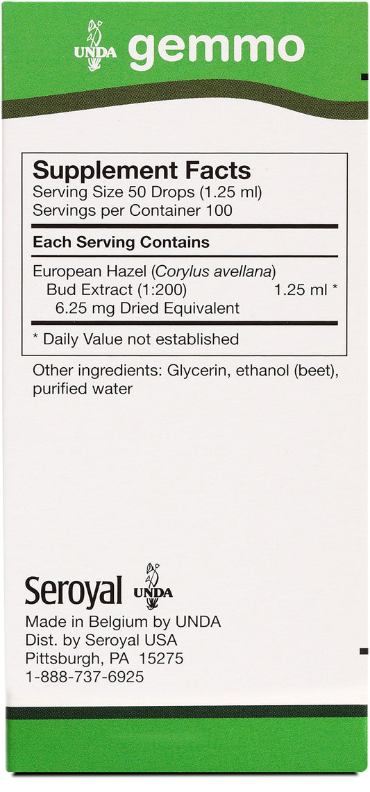 European Hazel bud extract gemmotherapy product label