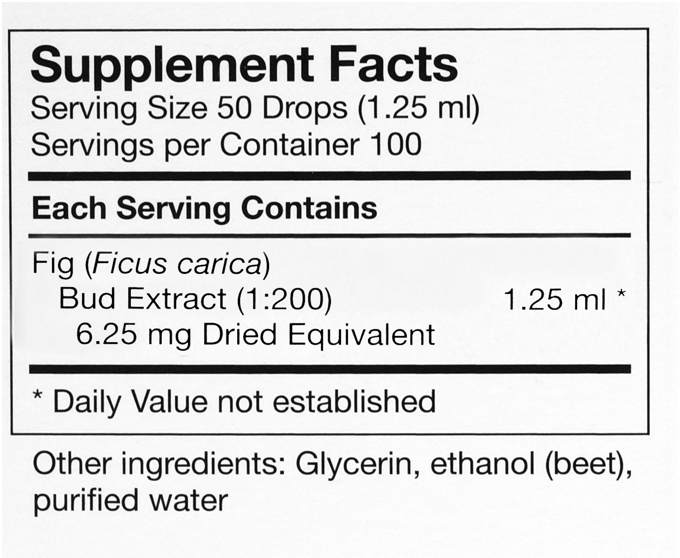 Fig bud extract product on a neutral background