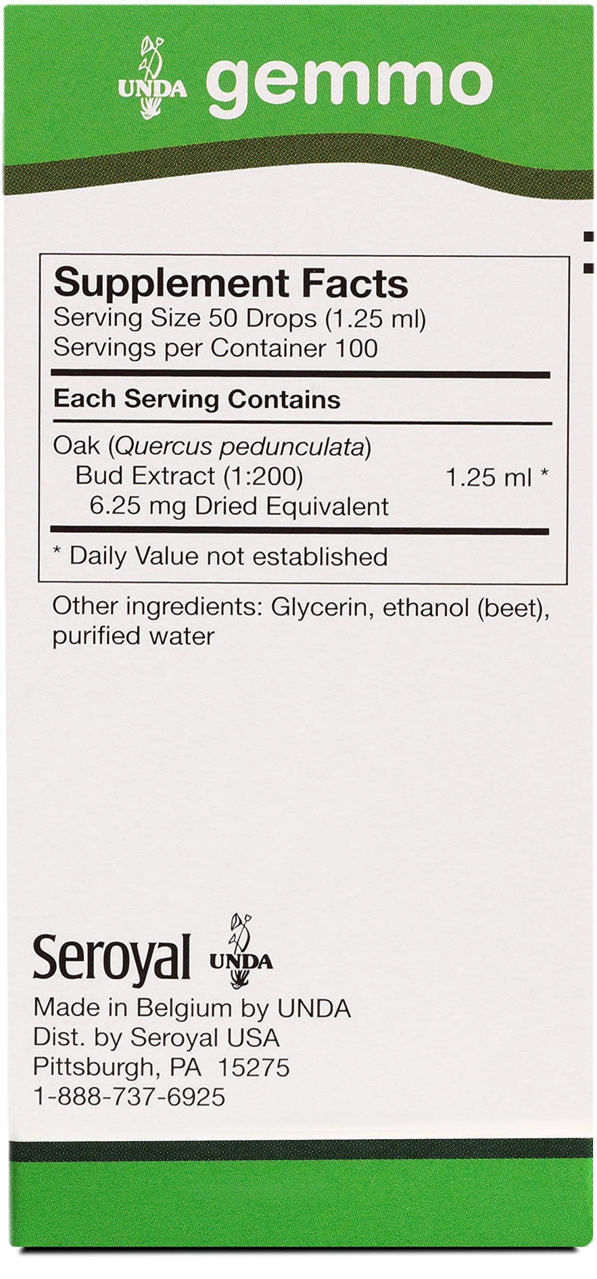 Close-up of oak bud extract in UNDA Gemmo Therapy