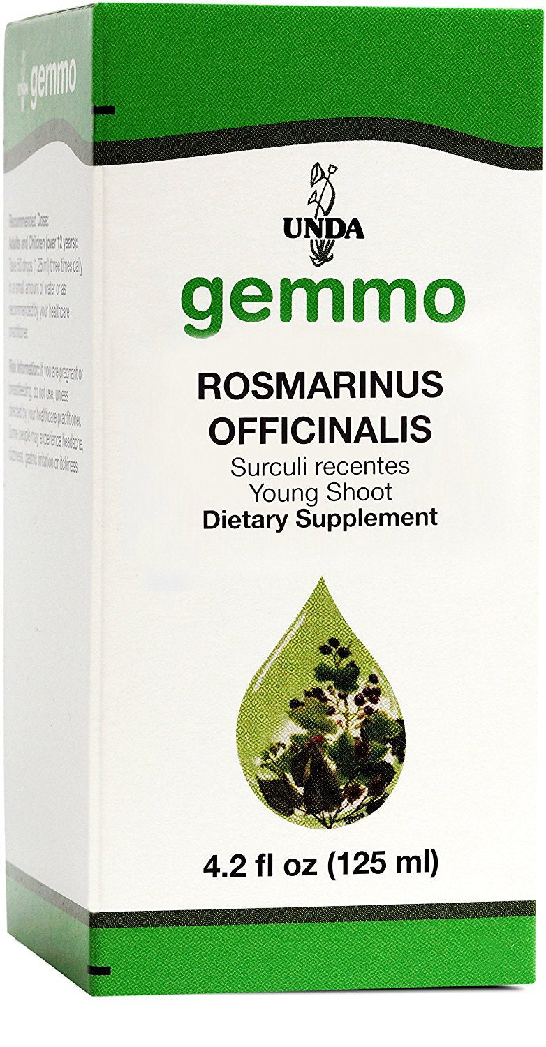 UNDA Gemmo Therapy Rosmarinus Officinalis Rosemary Young Shoot Extract bottle, 4.2 fl oz