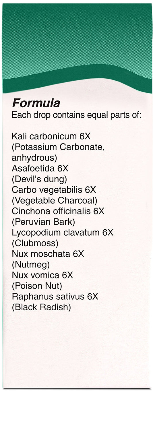 Digestive health support with UNDA Kalium Carbonicum Plex