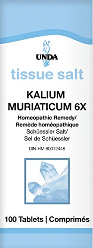 Bottle of UNDA Kalium Muriaticum 6X 100 tablets