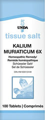 Bottle of UNDA Kalium Muriaticum 6X 100 tablets